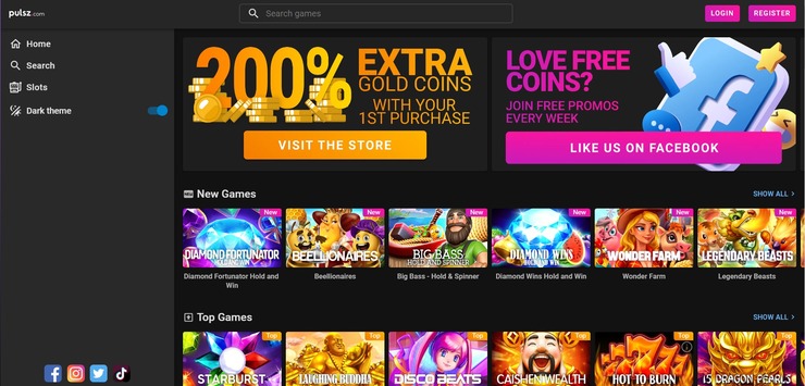 Pulsz homepage