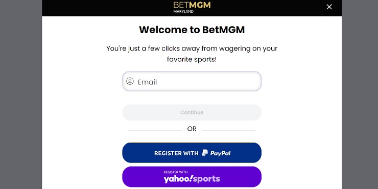 BetMGM Maryland Sign Up Form
