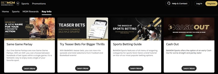 BetMGM DC Sports Features