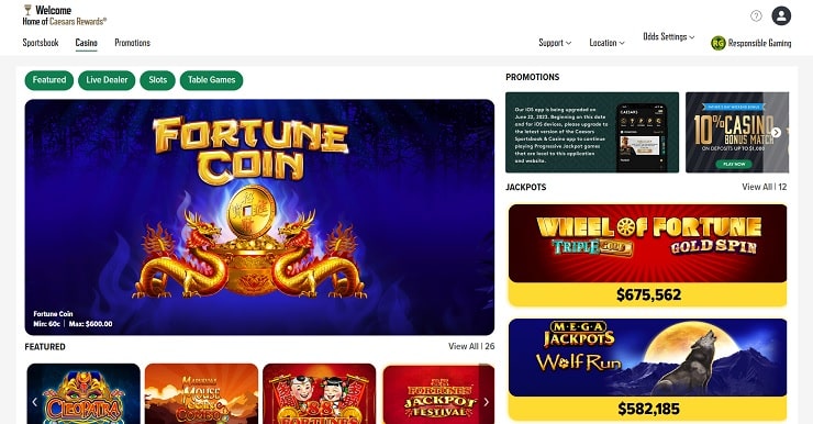 Caesars Online Casino Payout