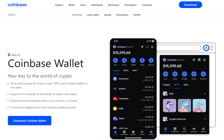 Coinbase Wallet works as a Chrome extension and an iOS or Android mobile app