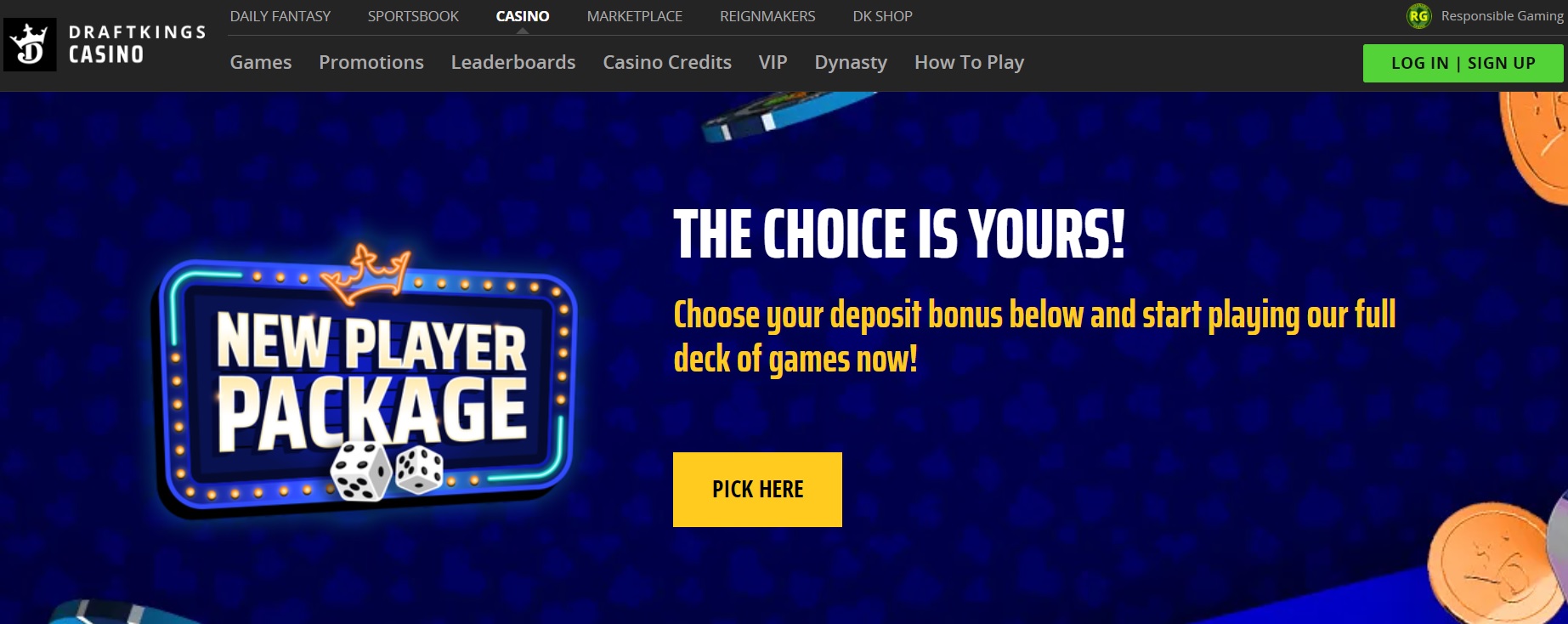 DraftKings Casino Connecticut Welcome Bonus Choice
