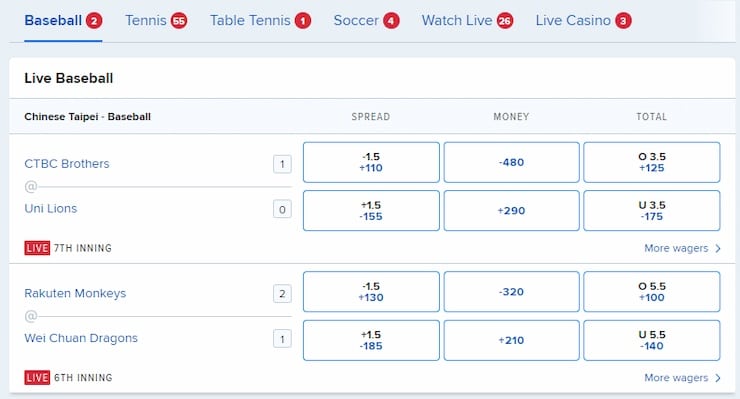 FanDuel IN Live Betting