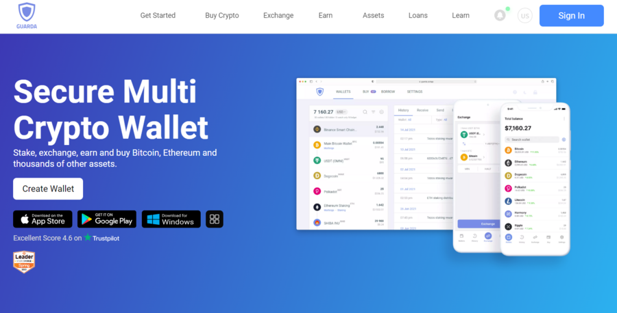 Guarda Wallet is a multi-chain wallet with multi-device support. 