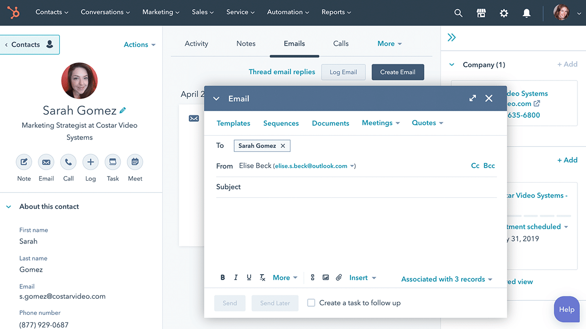 customer relationship management system