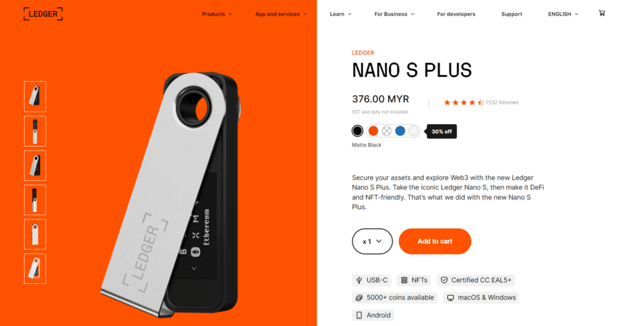 Ledger Nano S is the more affordable Ledger wallet made for every type of user