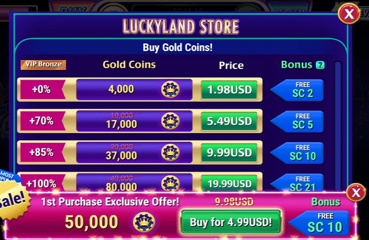 LuckyLand Slots Step 3