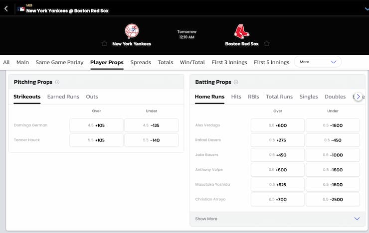 MLB prop bets