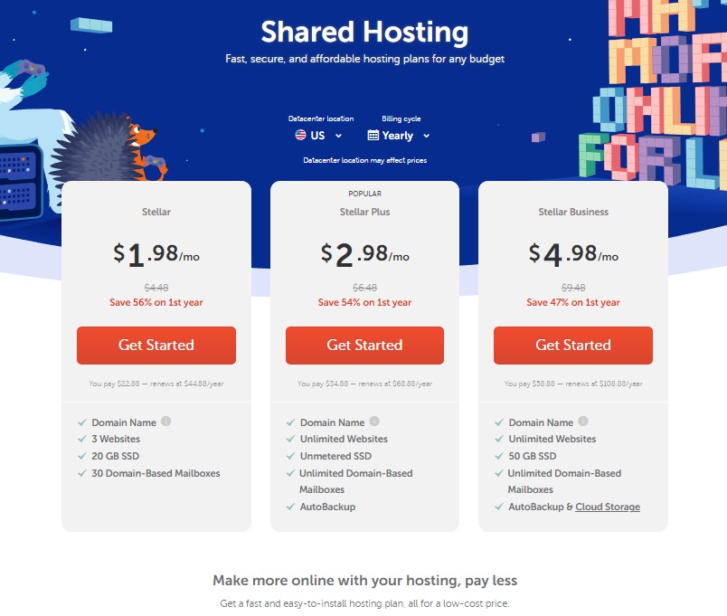 NameCheap hosting