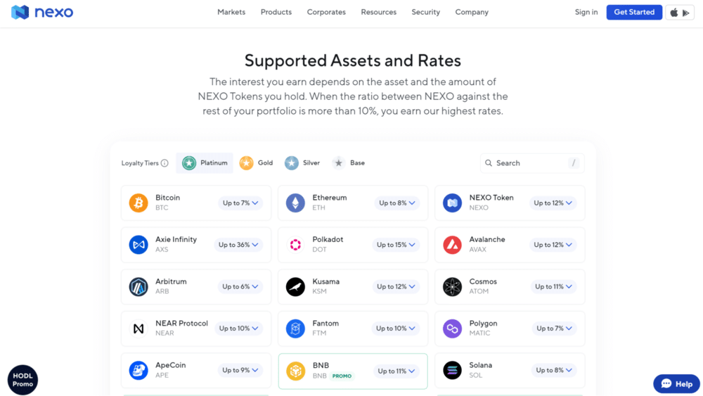 Nexo Crypto Savings Account