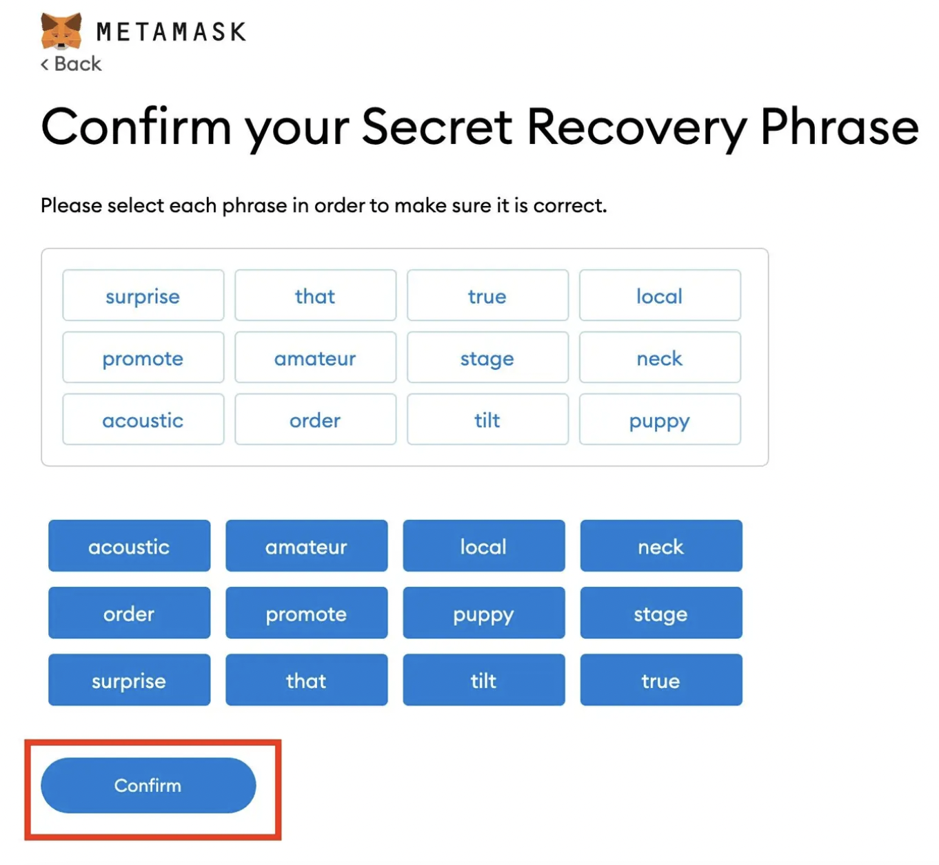 Metamask recovery phrase