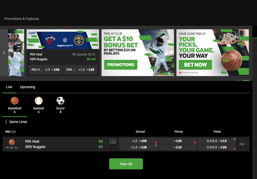 Betway IN Betting Page