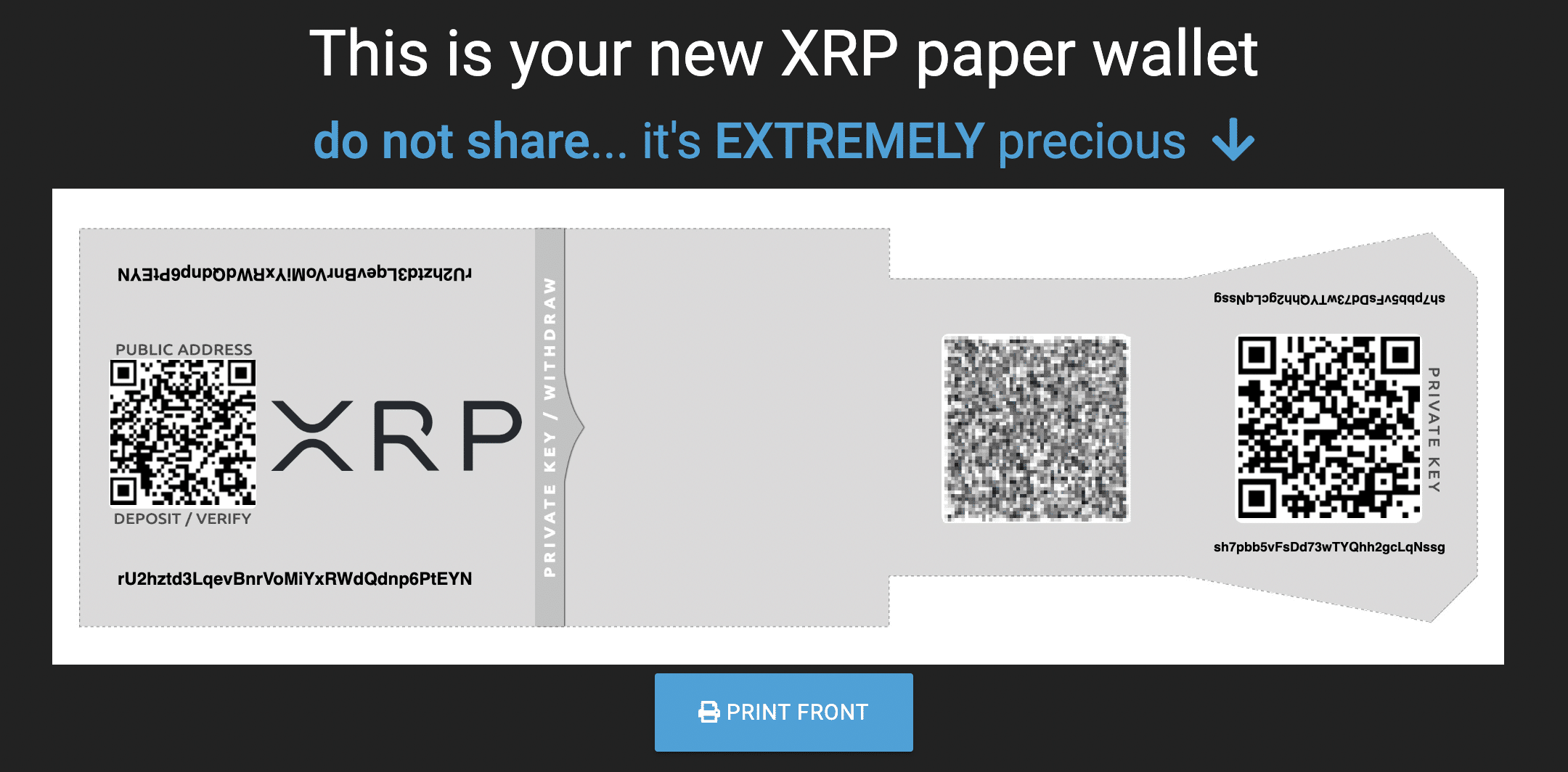 XRP Paper Wallet