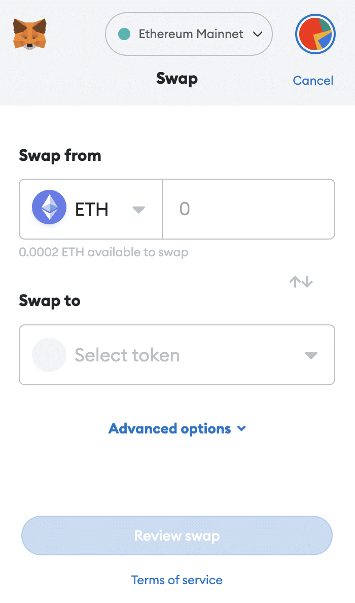 MetaMask swap tokens 