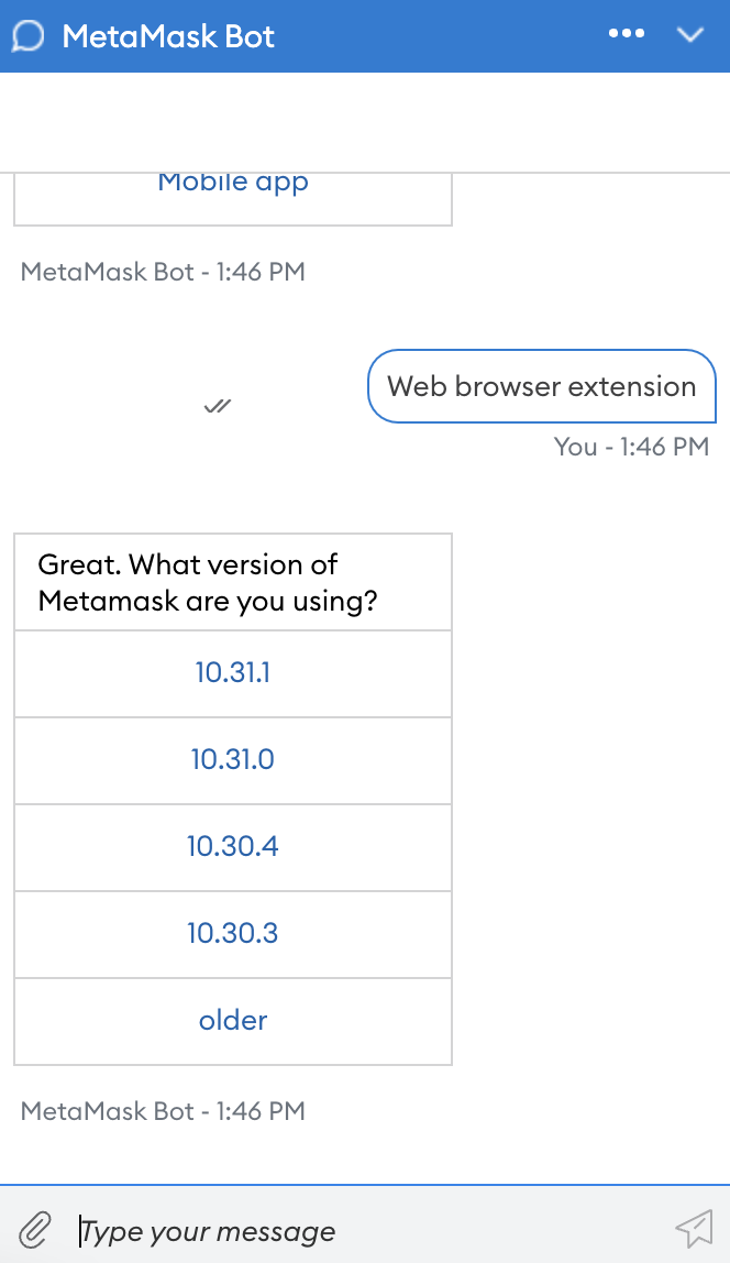 MetaMask live chat