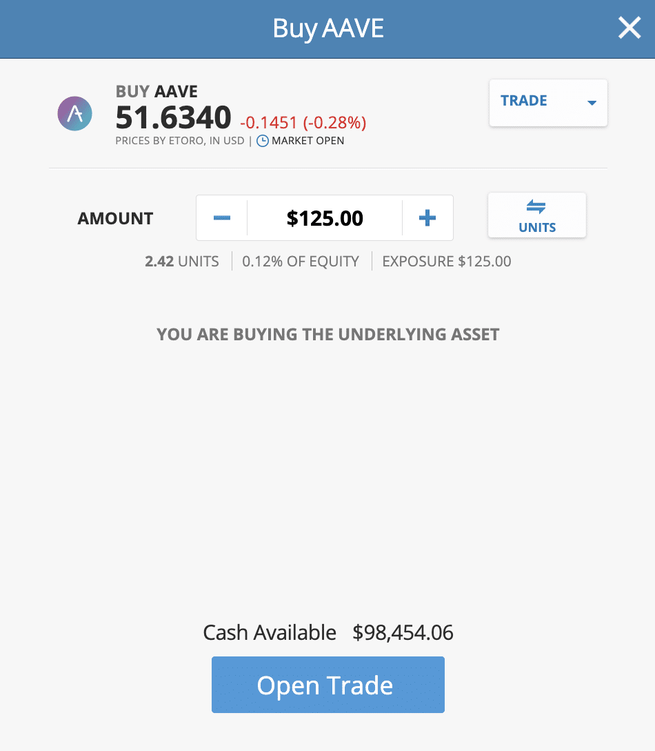 Buy Aave on eToro