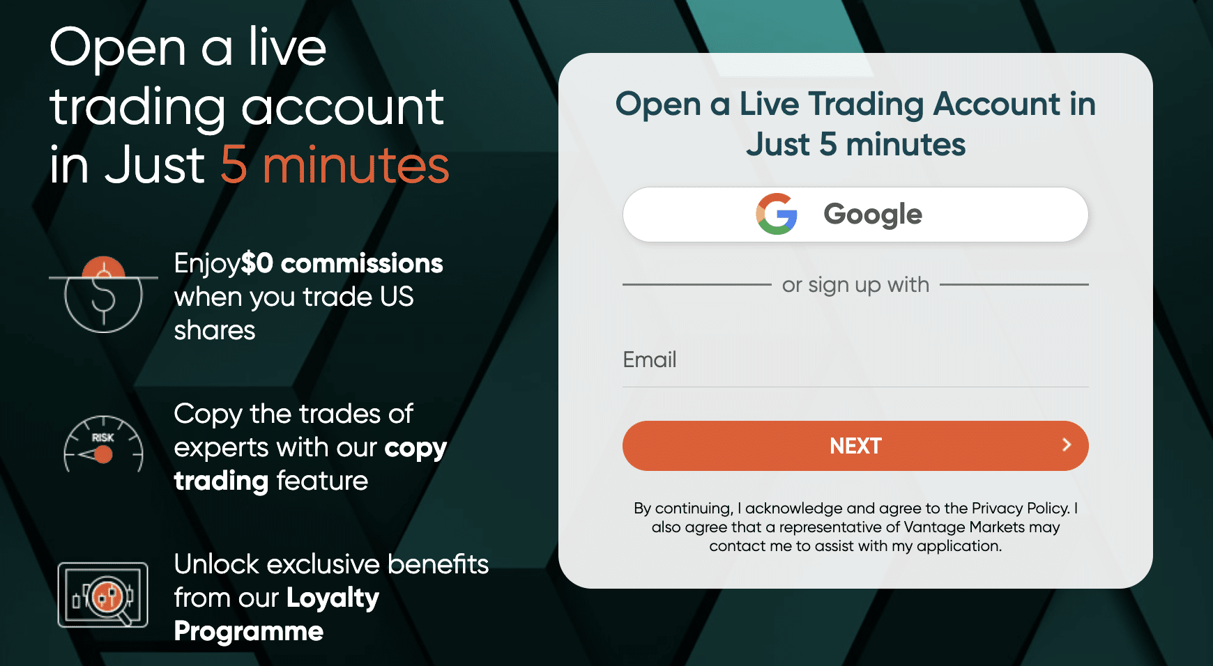 Open a Vantage Markets Account
