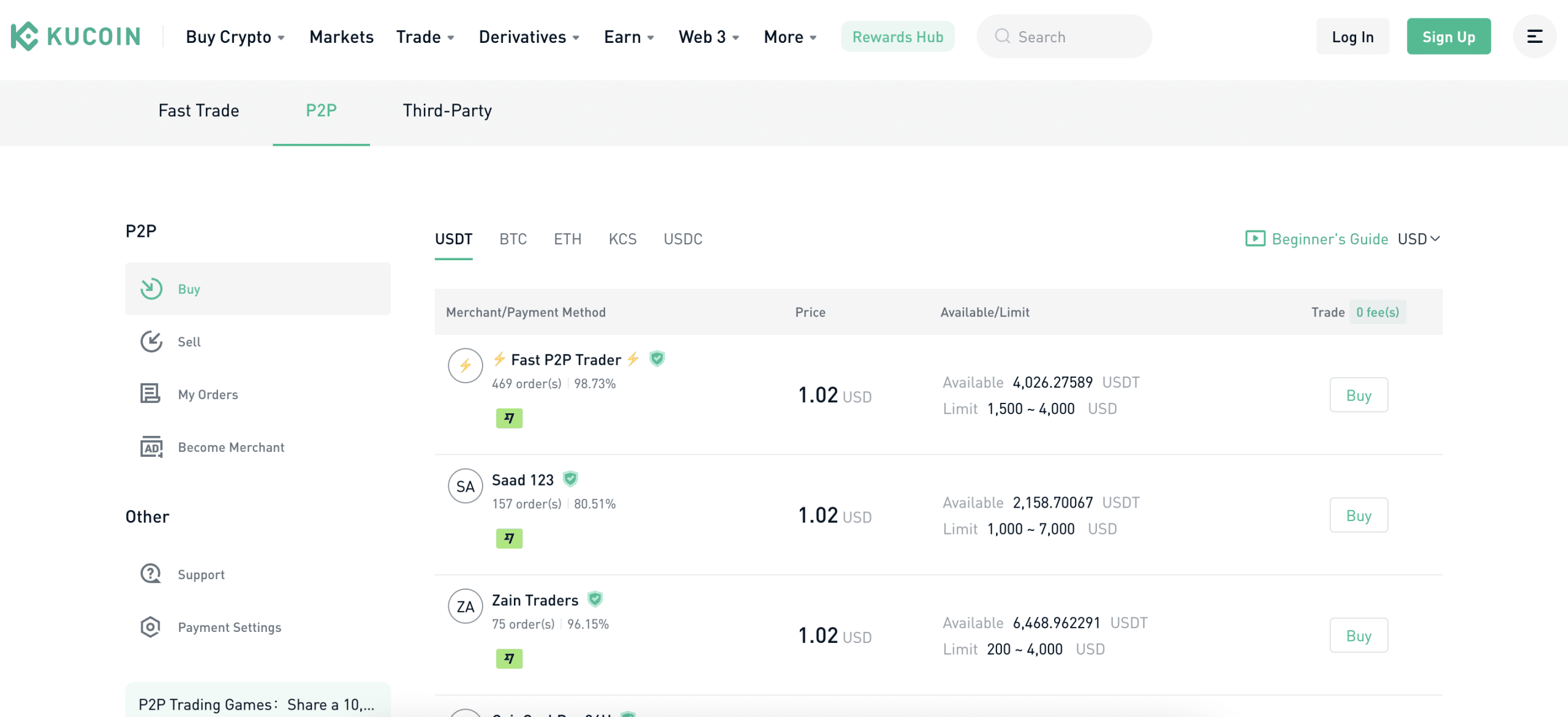 KuCoin P2P exchange review