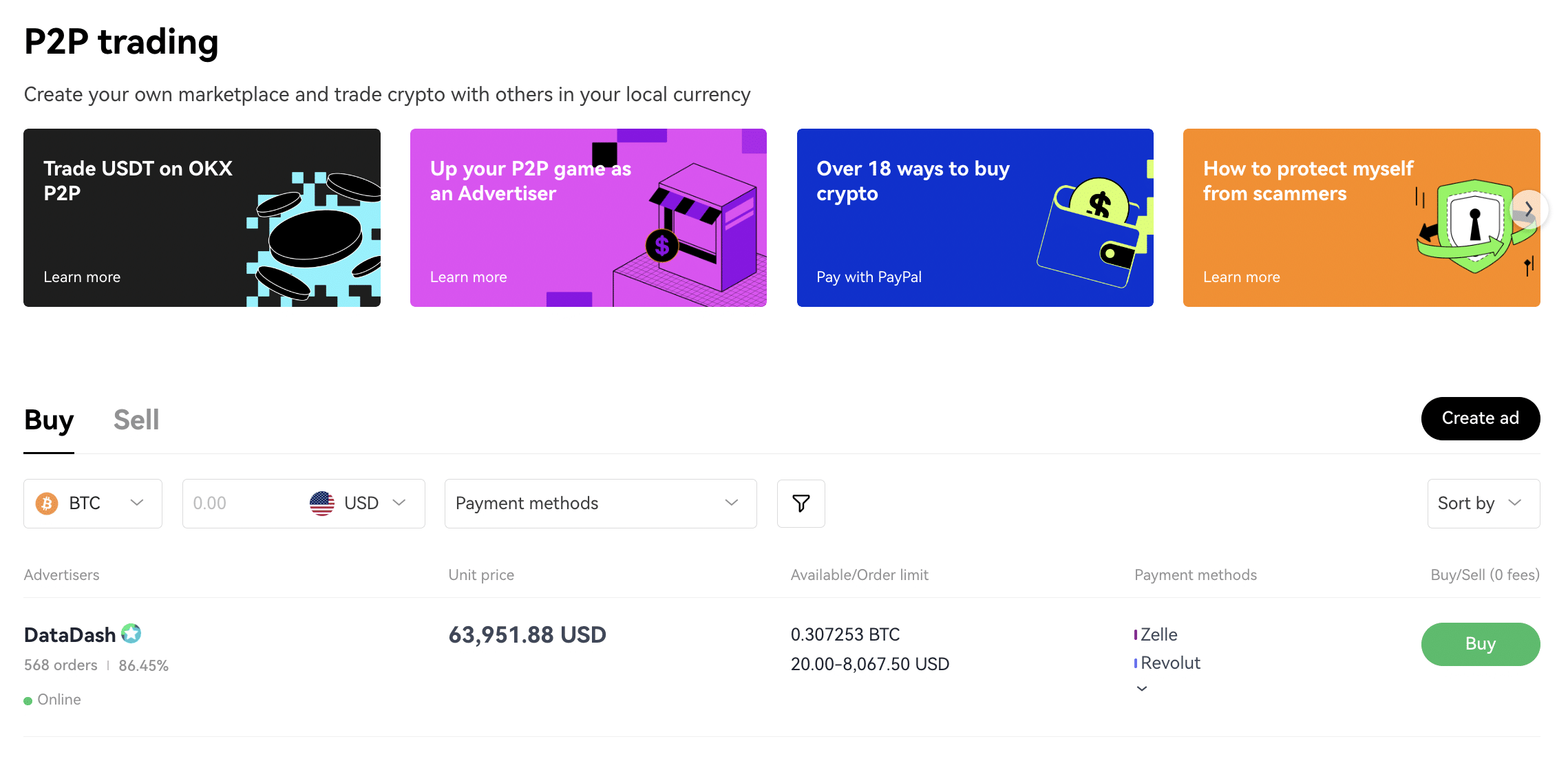 OKX P2P exchange