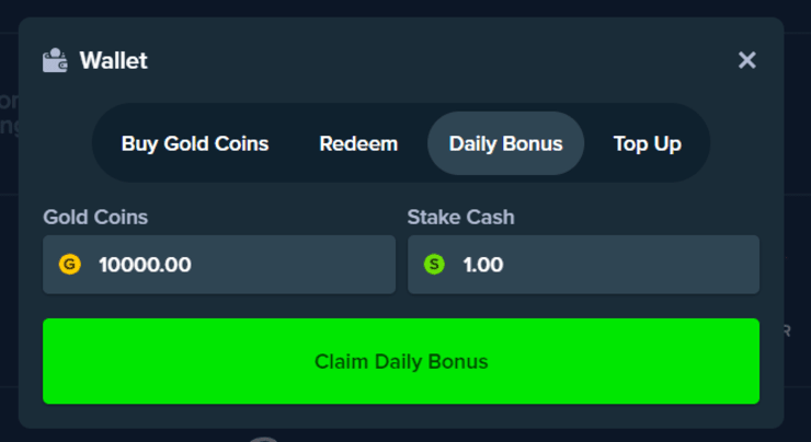 Daily bonus at stake.us