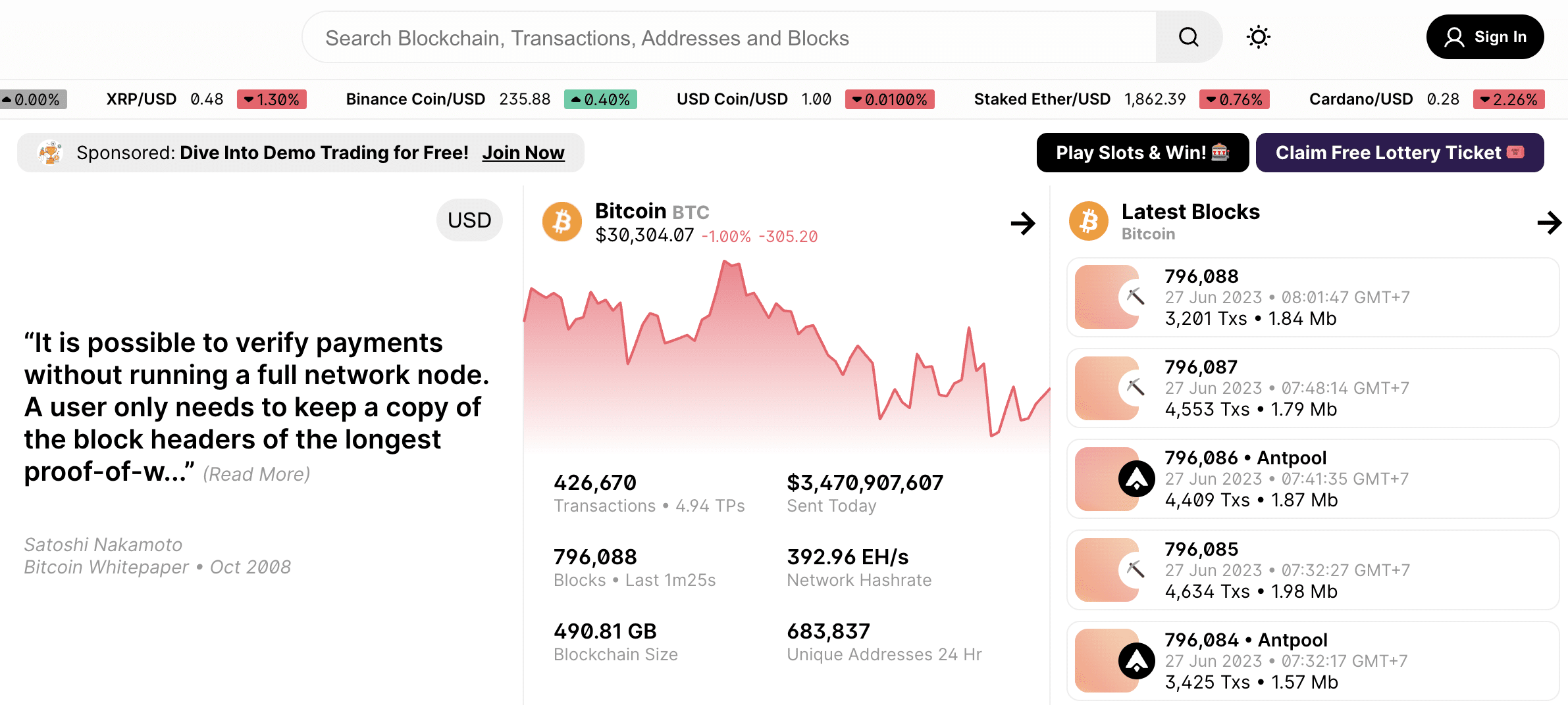 Bitcoin blockchain