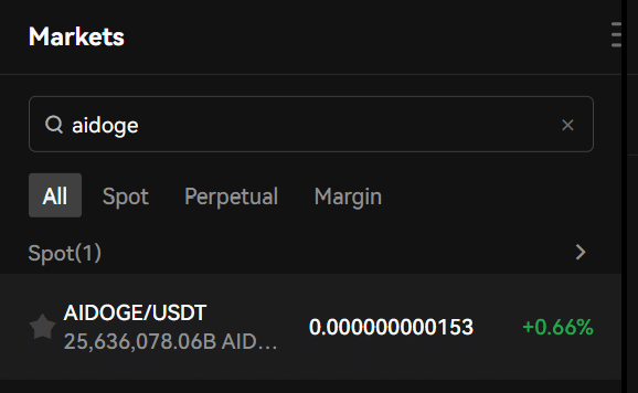 Search ArbDoge AIon OKX