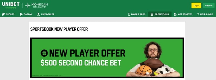 Unibet PA Sportsbook Welcome Bonus
