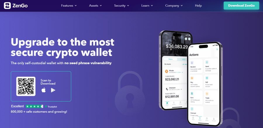 ZenGo is one of the few keyless wallets on the market and the first to use MPC so effectively
