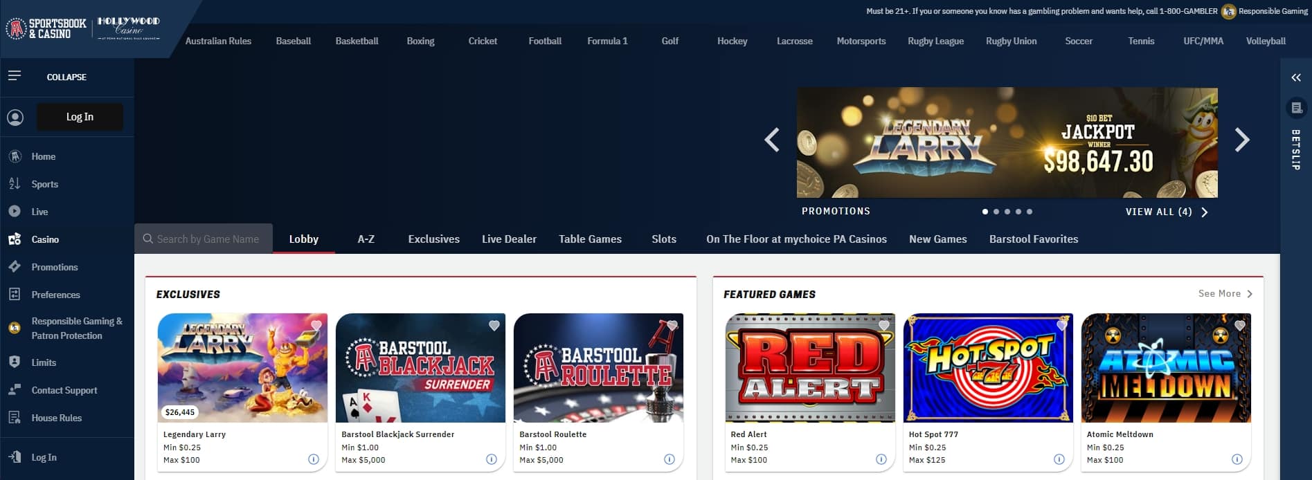 barstool PA homepage