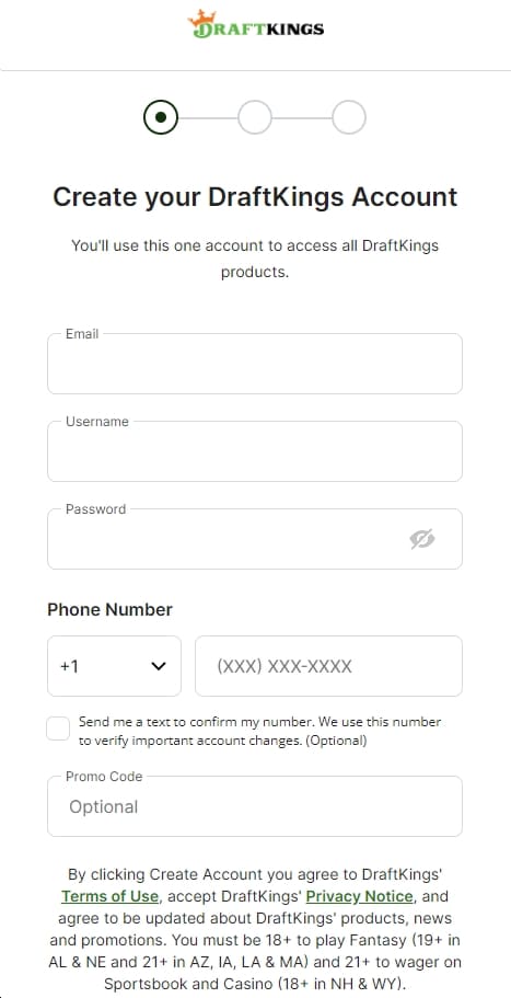 draftkings sign up 1