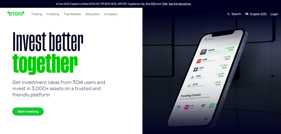 eToro is one of the world's top multi-asset trading platforms, with over 30 million users