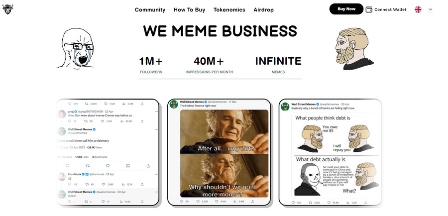 Wall Street Memes harnesses the power of meme culture to increase the value of its token and create a vibrant community.