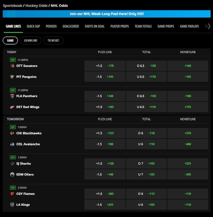 NHL Betting in Pennsylvania DraftKings