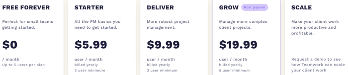 Teamwork pricing