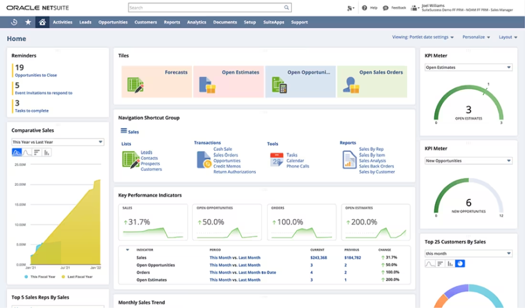 Oracle NetSuite — CRM Platform For Large-Sized Businesses