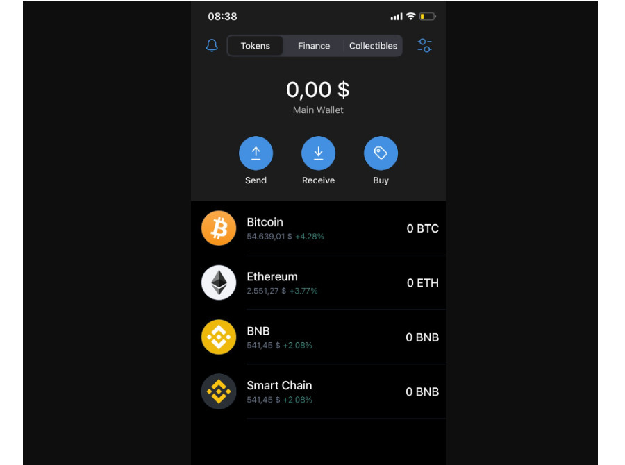 Trust Wallet can also store cryptocurrencies outside the Ethereum network, including Bitcoin, BNB, etc.