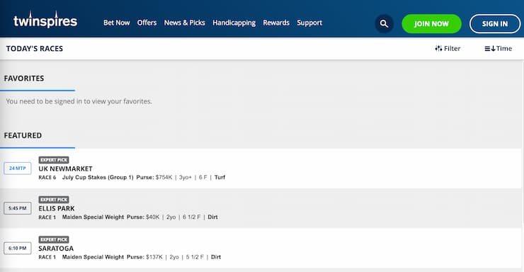 Choose race twinspires