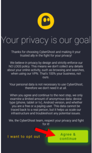 CyberGhost Android Privacy