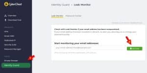 CyberGhost ID Guard Monitoring