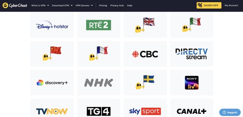 CyberGhost streaming services