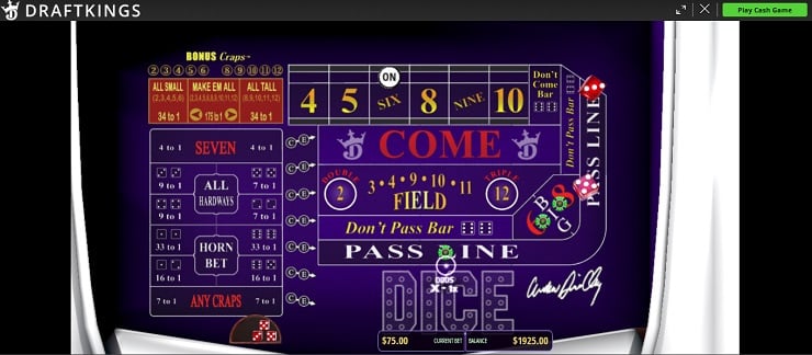 DraftKings Craps Step 6 Keep Shooting