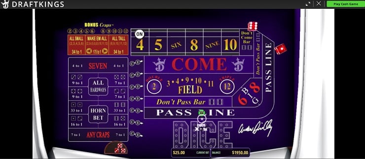 DraftKings Craps Step 7 Finish Up the Round