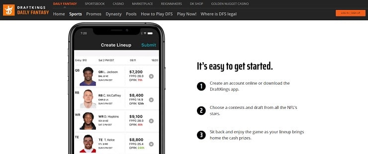 DraftKings Fantasy Draft Team