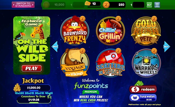 Funzpoints Sweepstakes Casino Vermont