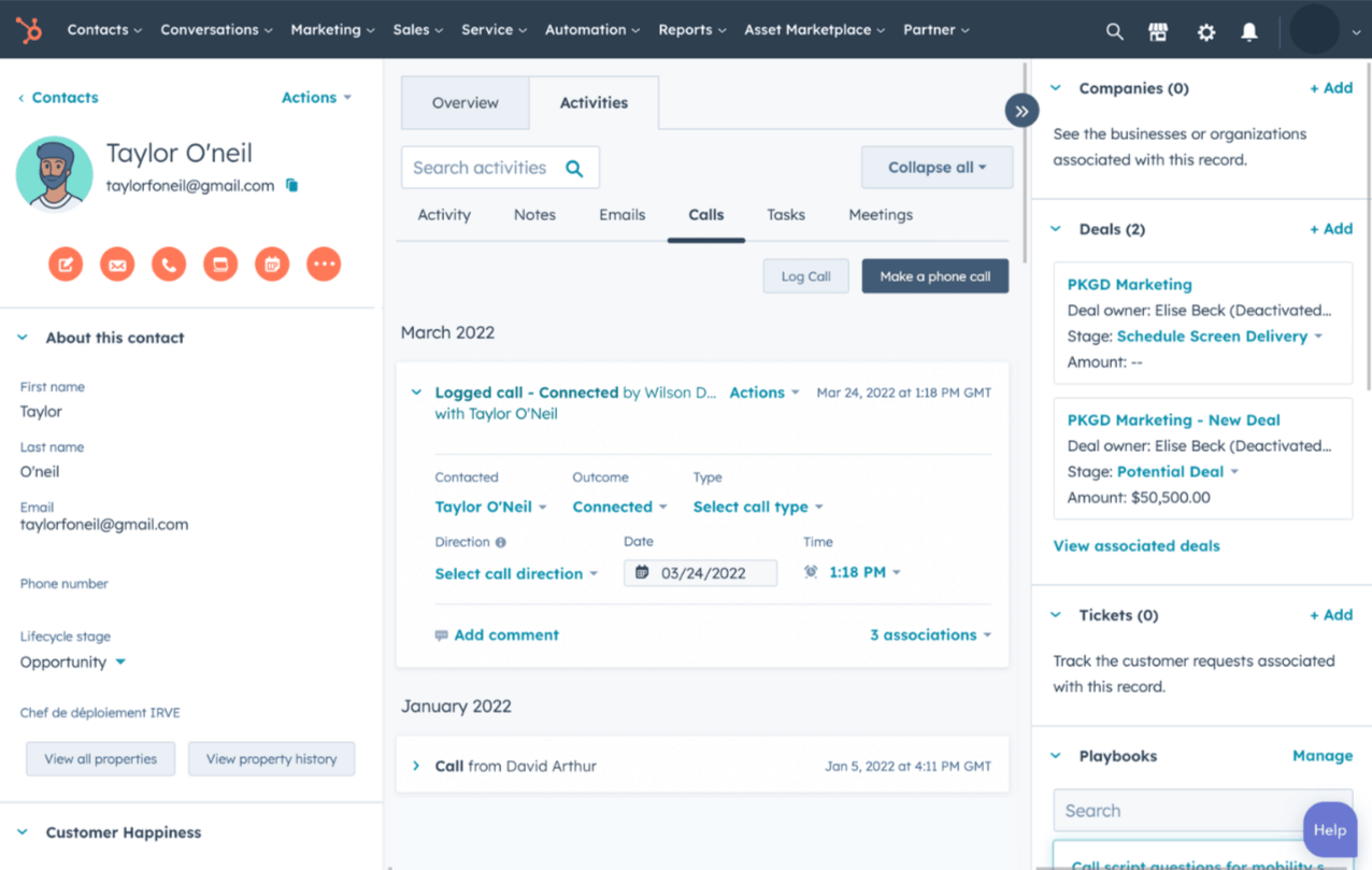 HubSpot Call Tracking Software