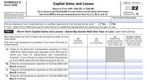 IRS Form 1040 Schedule D