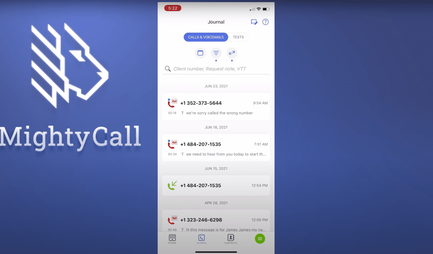 MightyCall Call Tracking Feature