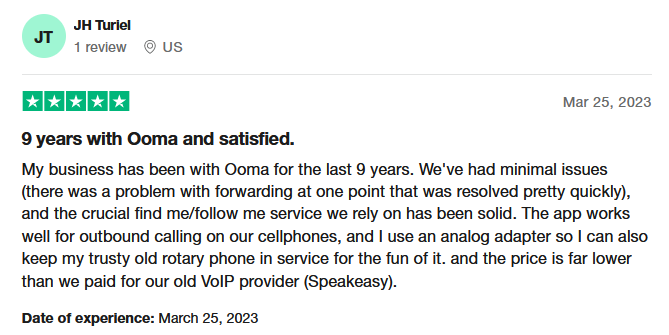 ooma phone service reviews