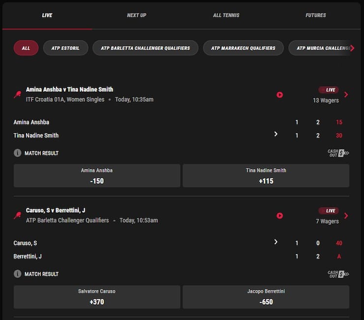 PointsBet IL sports markets