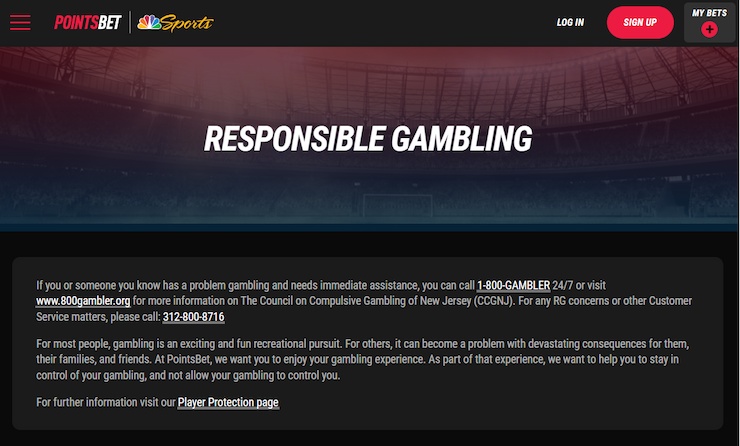 PointsBet NY Responsible Gambling
